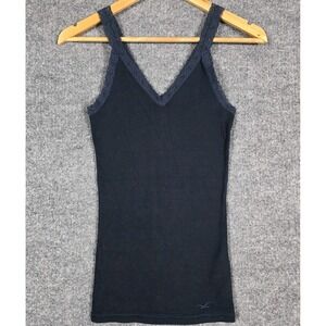Vtg Y2K Hollister Tank Top Small Babydoll Lace Fitted Cami Bella Swan Preppy